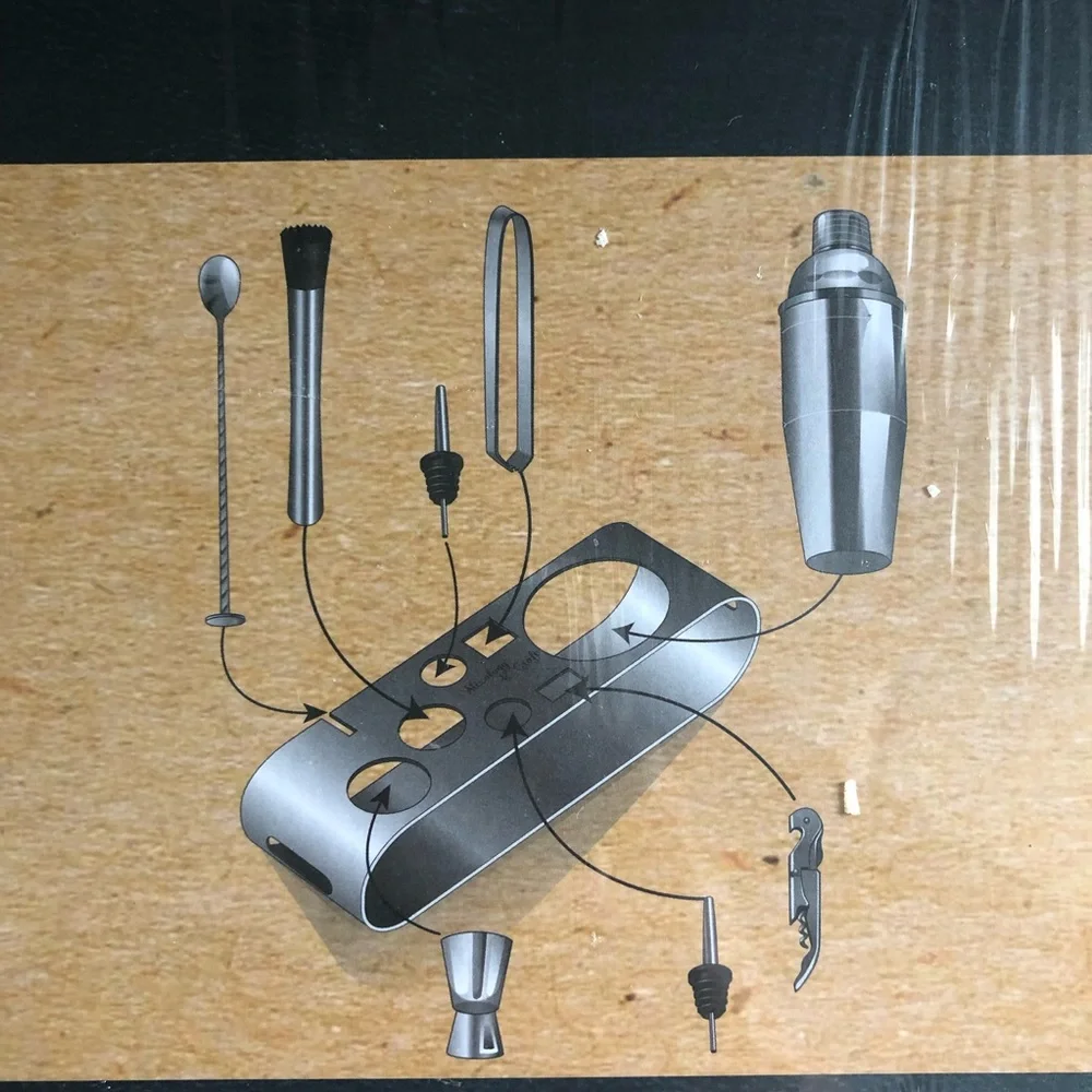 Mixology & Craft 9 Piece Bartender Kit with Stand NWT